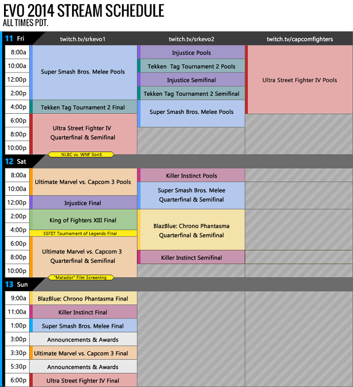 evo schedule