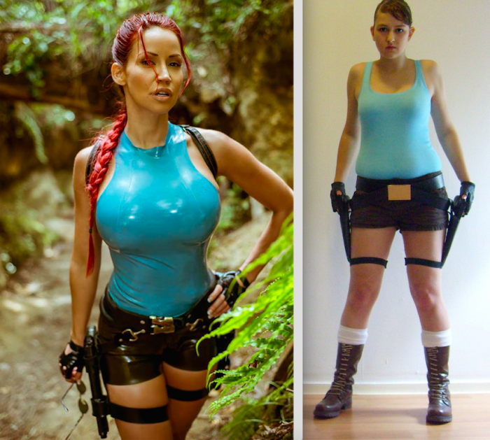 Izq: Lara en XBox One. Der: Lara en PS4.